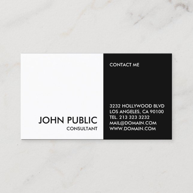 Black and White Business Card (Front)