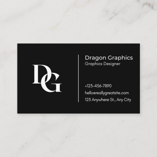 Black and White Business Card (Front)