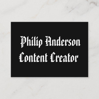 Black and white business card