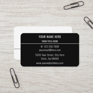 Black and White Business Cards Your Own Design