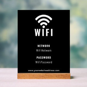 Black And White Business Company Corporate WiFi Acrylic Sign