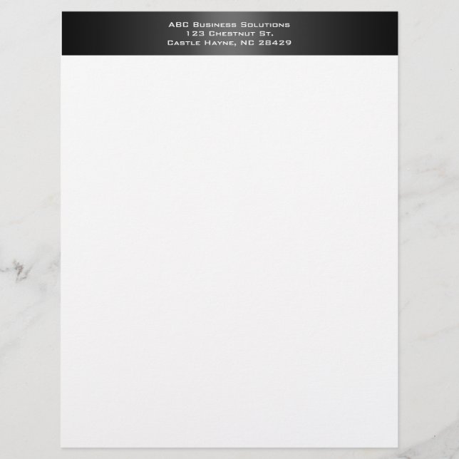 Black and White Business Letterhead (Front)
