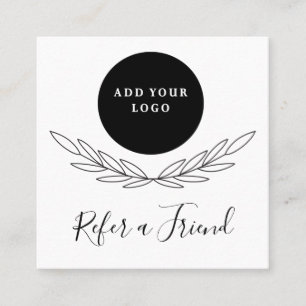 Black And White Business Logo Professional    Referral Card