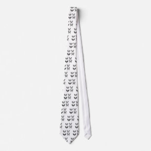Black And White Butterflies Tie