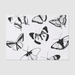 Black and White Butterflies Tissue Paper