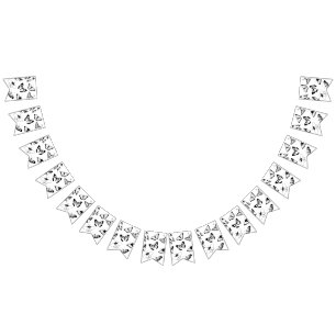 Black and White Butterflies Wedding bunting banner