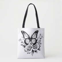 Black and white butterfly Bag
