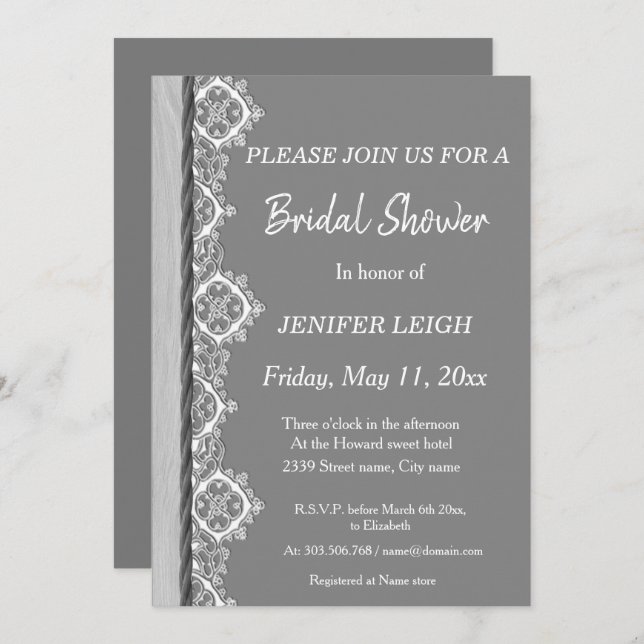 Black and white butterfly Bridal shower Invitation (Front/Back)