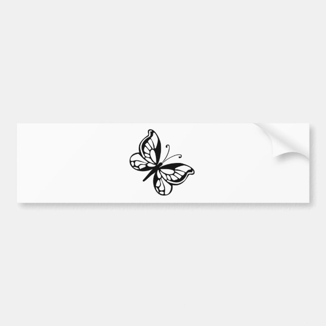 Black and White Butterfly Bumper Sticker (Front)