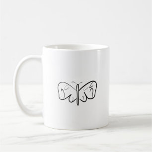 black and white butterfly coffee mug