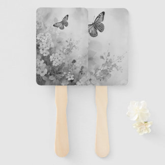 Black and White Butterfly Hand Fan