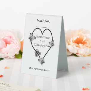 Black And White Butterfly Heart Design Wedding