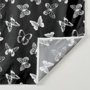 Black and White Butterfly illustration Black Tapestry