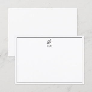 Black and White Butterfly Monogrammed Invitation