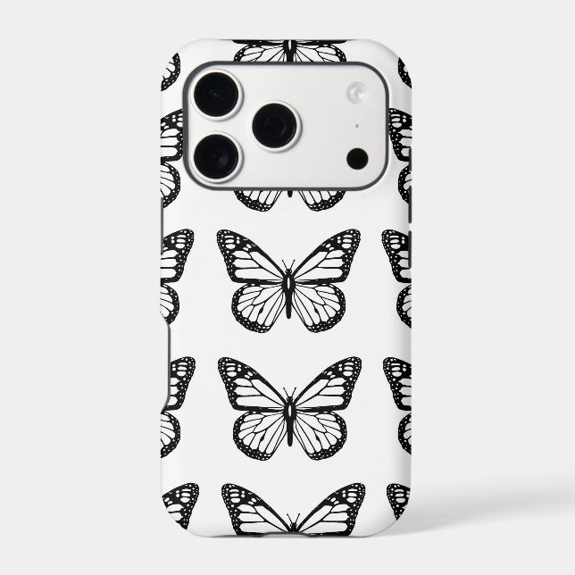 Black and White Butterfly Stencil Pattern (Back)