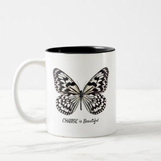 Black and White Butterfly Two-Tone Mug