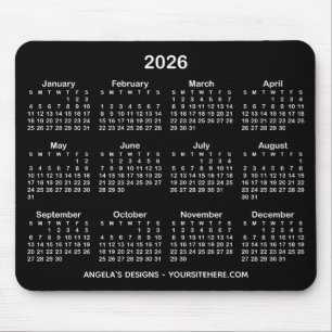 Black and White Calendar Promotional Mouse Pad