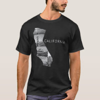 Black and White California State Map USA