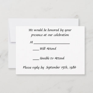 Black and White Calla Lilies RSVP Card