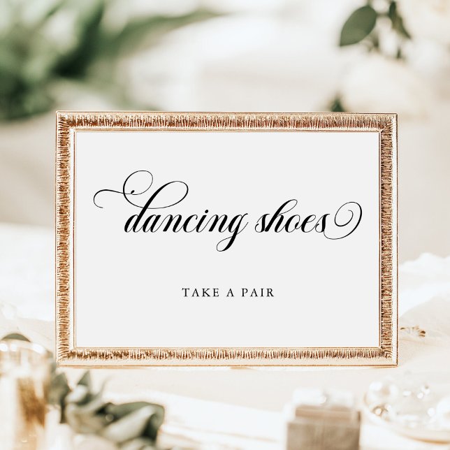 Black and White Calligraphy Dancing Shoes Sign (Creator Uploaded)