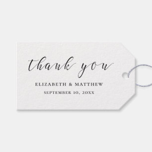 Black and white calligraphy. Simple script wedding Gift Tags