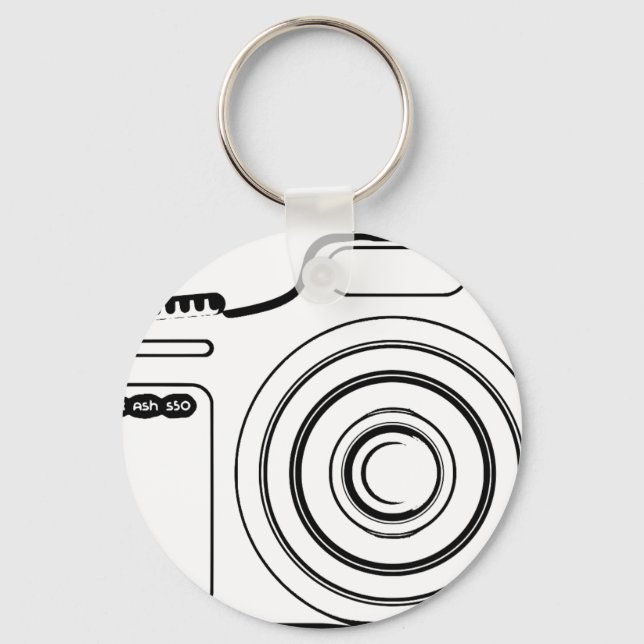 Black and white camera key ring (Front)