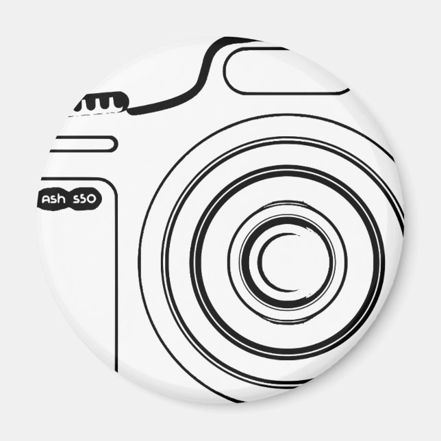 Black and white camera magnet (Front)