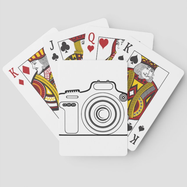 Black and white camera playing cards (Back)