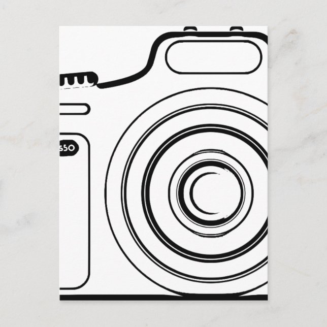 Black and white camera postcard (Front)