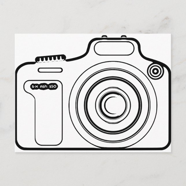Black and white camera postcard (Front)