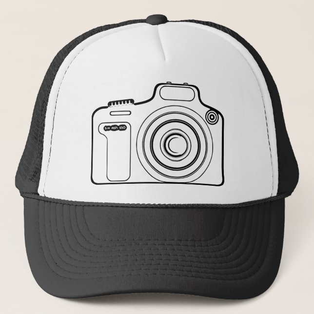 Black and white camera trucker hat (Front)