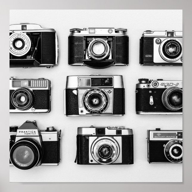 Black and white cameras poster (Front)