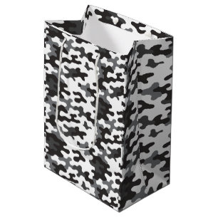 Black and White Camo Medium Gift Bag