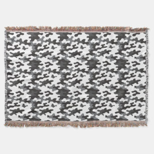 Black and White Camo Throw Blanket