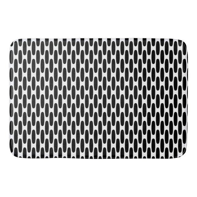 Black And White Camouflage Net Patterns Stylish Bath Mat (Front)
