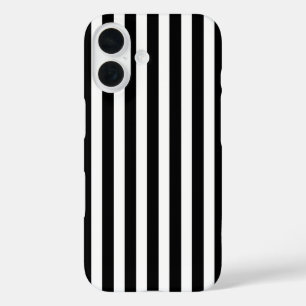 Black and white candy stripes iPhone 16 case