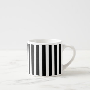 Black and white candy stripes espresso cup