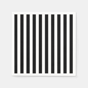 Black and white candy stripes napkin