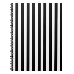 Black and white candy stripes notebook