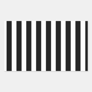 Black and white candy stripes rectangular sticker