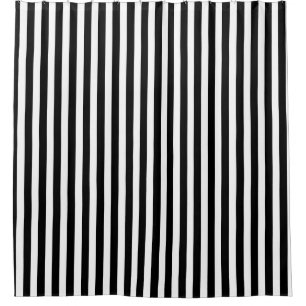 Black and white candy stripes shower curtain