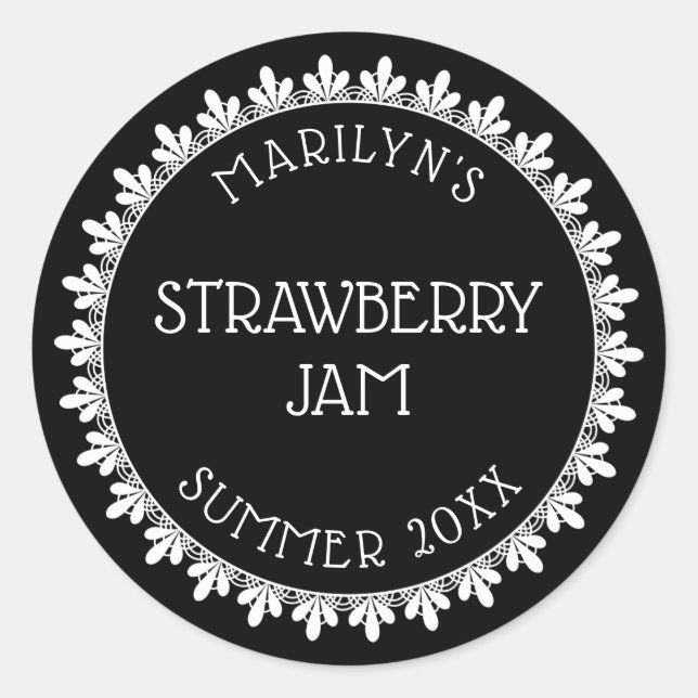 Black and White Canning Label Stickers (Front)