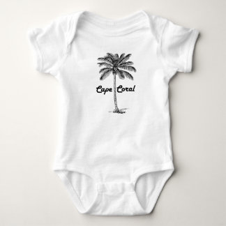 Black and White Cape Coral & Palm design Baby Bodysuit