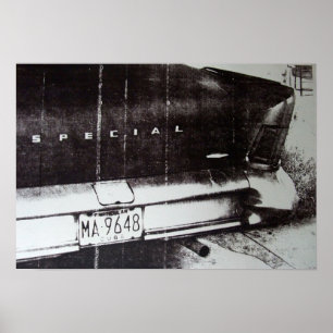 Black and white car poster