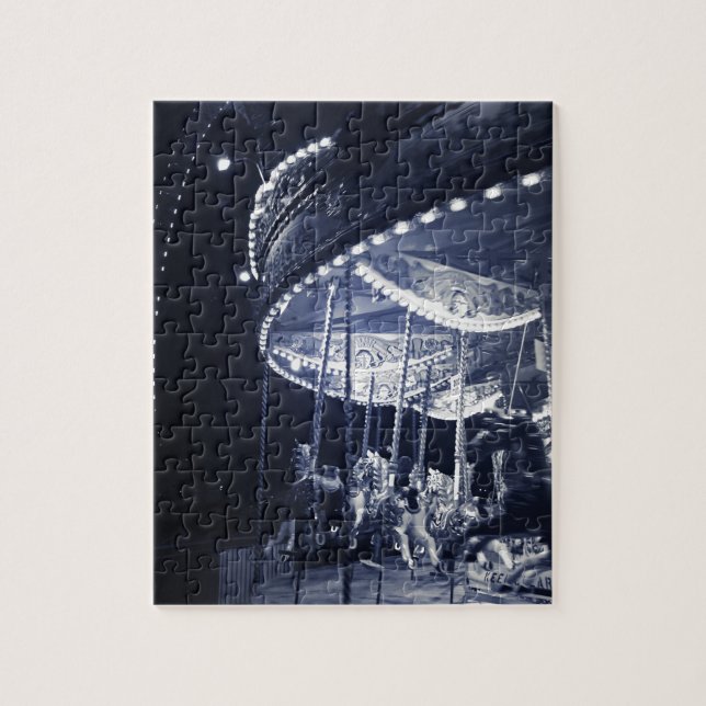 Black and white carousel jigsaw puzzle (Vertical)