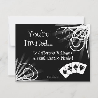 Black and White Casino Night Invitation