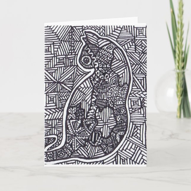 Black and White Cat 1 Greeting Card (Front)