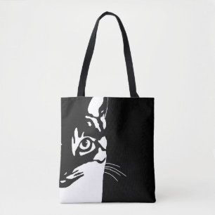 Black and White cat 657 Tote Bag