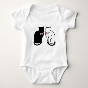 Black and White Cat Baby Bodysuit