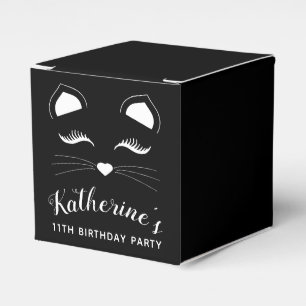 Black and White Cat Birthday Party Favour Box